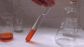 重鉻酸鉀溶液與硫酸等反應的分層變色反應